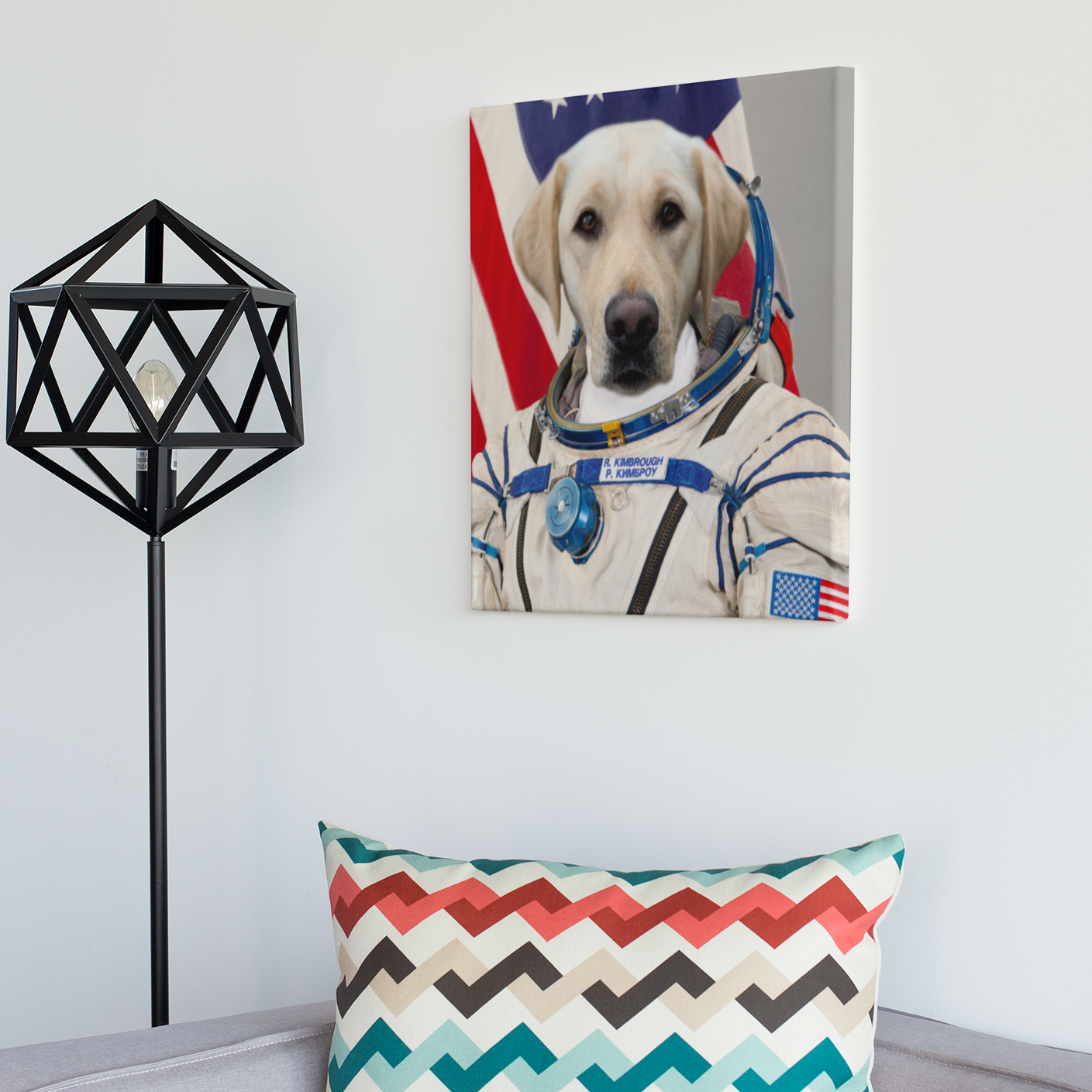 Custom Astronaut Portrait Canvas - Funny Labrador Cute Shirt Labradors Labs
