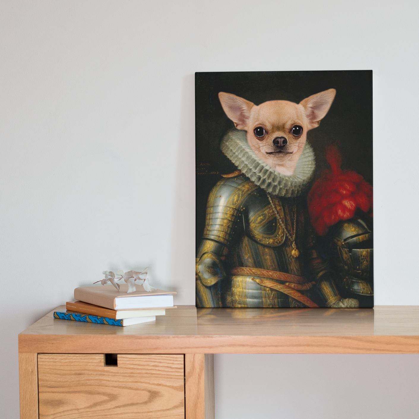 Custom Knight Renaissance Portrait Canvas - Funny Labrador Cute Shirt Labradors Labs