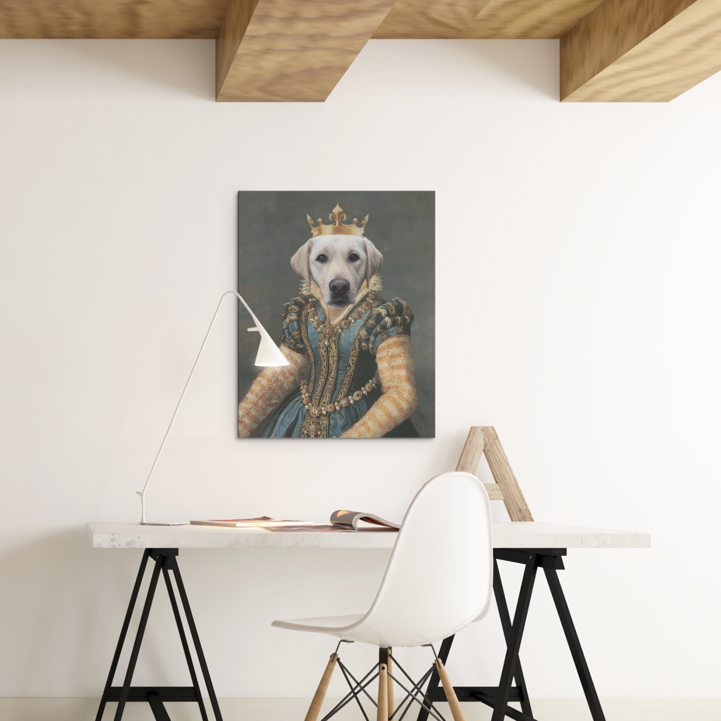 Custom Queen Renaissance Portrait Canvas - Funny Labrador Cute Shirt Labradors Labs
