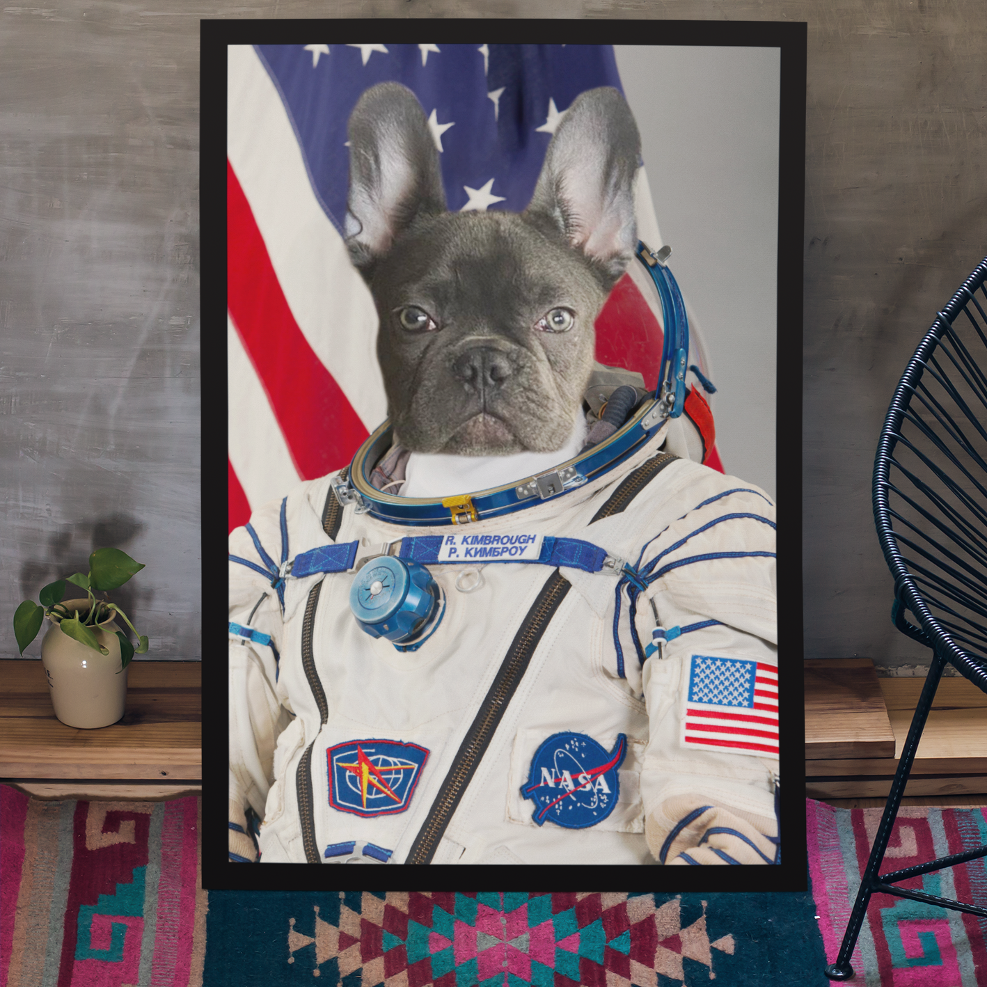 Custom Astronaut Portrait Poster - Funny Labrador Cute Shirt Labradors Labs