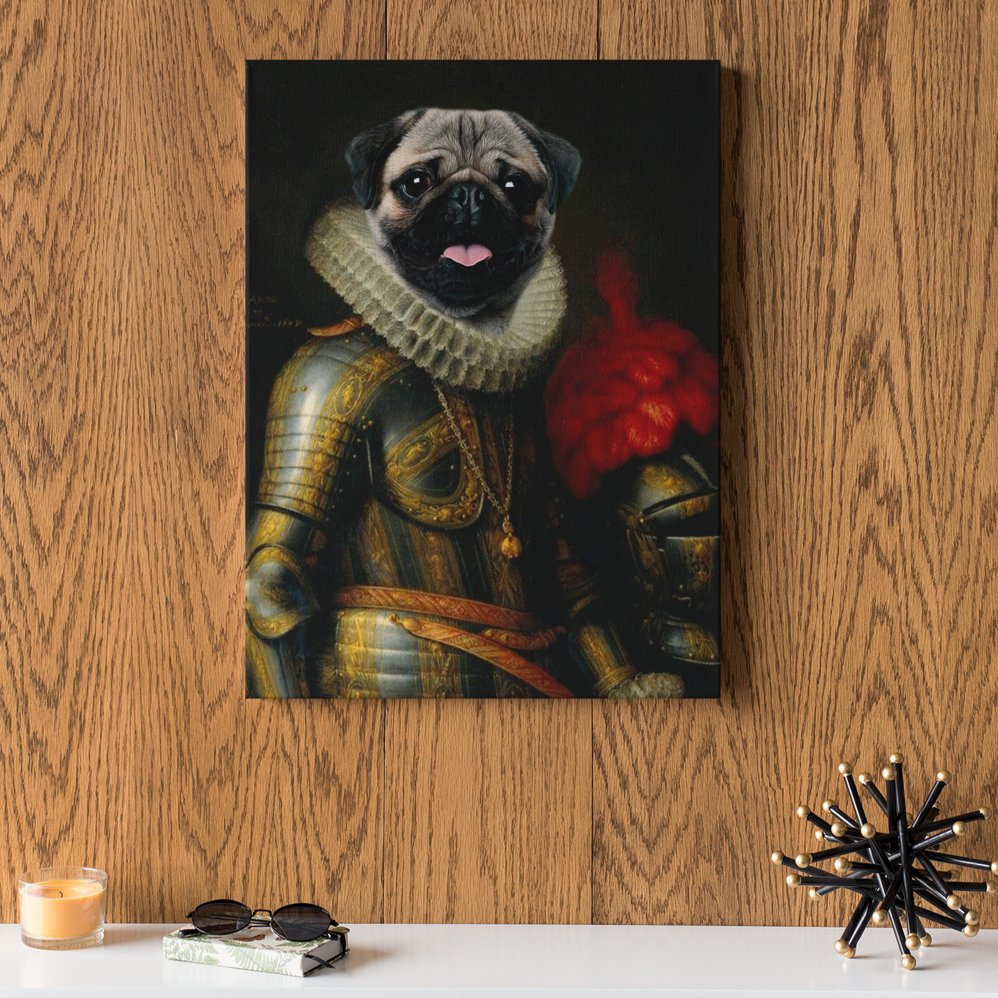 Custom Knight Renaissance Portrait Canvas - Funny Labrador Cute Shirt Labradors Labs